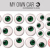 Bil klistermærker - grønne øjne