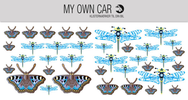 Bil klistermærker - guldsmede og sommerfugle