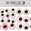 Klistermærker til bil - brune øjne