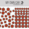 Klistermærker til bil - orange blomster