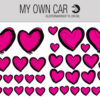 Klistermærker til bil - pink hjerter