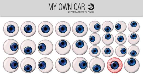 Stickers til bil - blå øjne