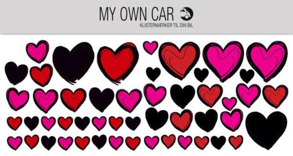 Stickers til bil - hjerter