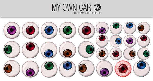 Stickers til bil - øjne farvede